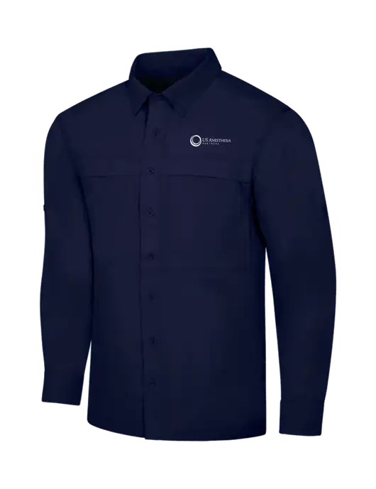 Navy Long Sleeve UV Daybreak Shirt w/US Anesthesia Partners Logo