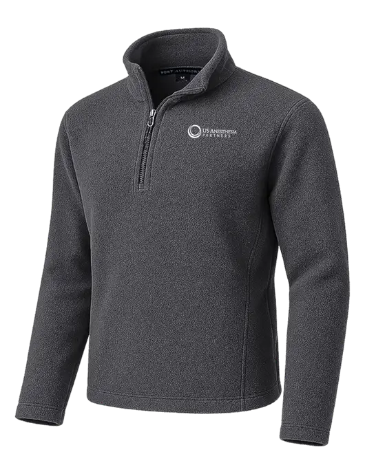 Dark Grey Fleece 1/4-Zip Pullover w/US Anesthesia Partners Logo