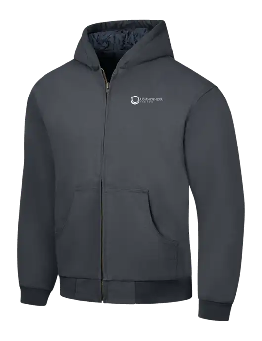 CornerStone Charcoal Duck Cloth Hooded Work Jacket w/US Anesthesia Partners Logo