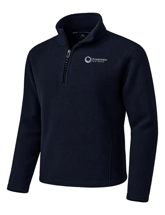 Navy Fleece 1/4-Zip Pullover w/US Anesthesia Partners Logo
