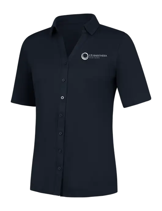 Womens Navy City Stretch Top w/US Anesthesia Partners Logo