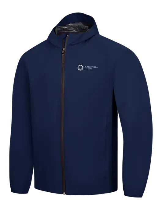 Navy Essential Rain Jacket w/US Anesthesia Partners Logo