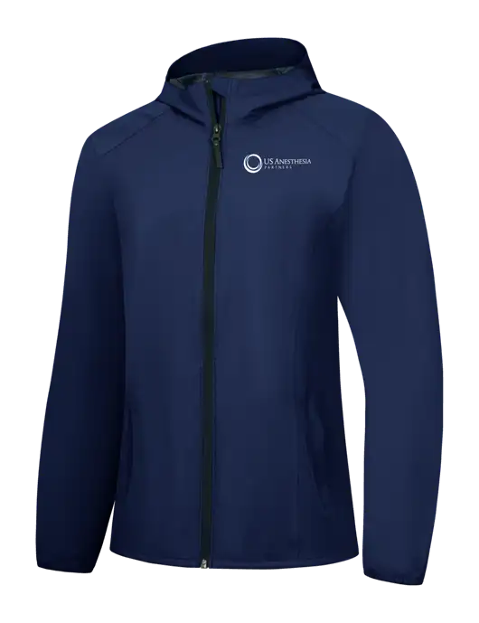 Womens Navy Essential Rain Jacket w/US Anesthesia Partners Logo
