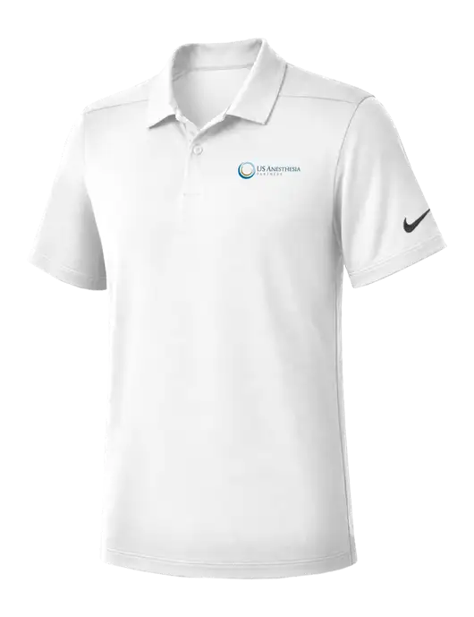 Nike White Dry Essential Solid Polo w/US Anesthesia Partners Logo