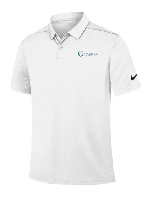 Nike White Dry Essential Solid Polo w/US Anesthesia Partners Logo