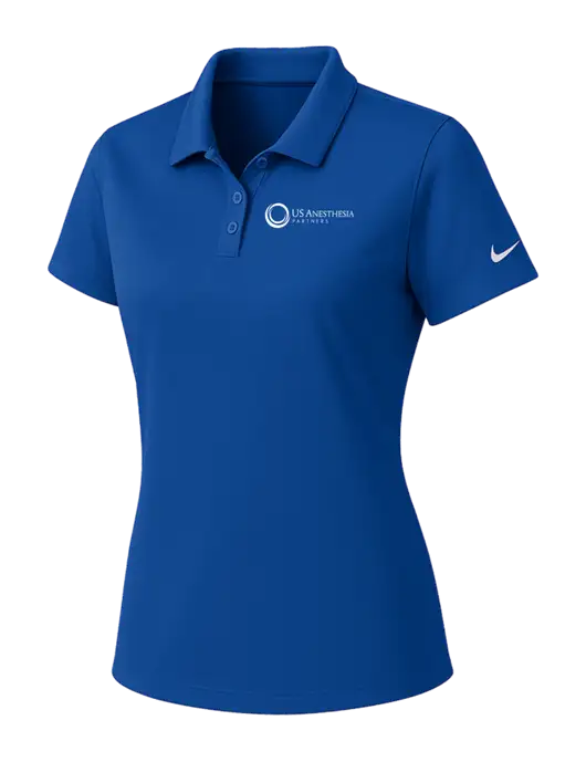 Nike Womens Dark Royal Dry Essential Solid Polo w/US Anesthesia Partners Logo