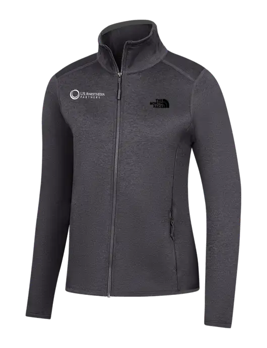 The North Face Womens Dark Grey Heather Skyline Full-Zip Fleece Jacket w/US Anesthesia Partners Logo