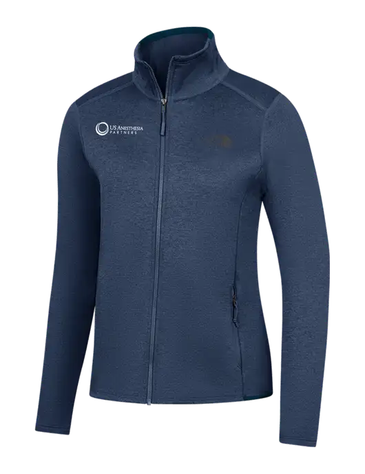 The North Face Womens Navy Heather Skyline Full-Zip Fleece Jacket w/US Anesthesia Partners Logo