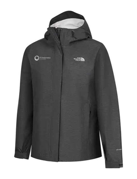 The North Face Womens Dark Grey Heather DryVent Rain Jacket w/US Anesthesia Partners Logo