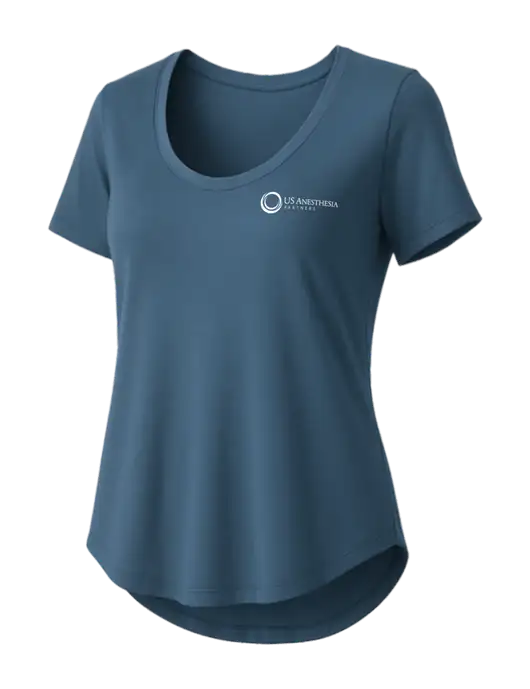Mercer+Mettle Womens Light Navy Blue Stretch Jersey Relaxed Scoop w/US Anesthesia Partners Logo