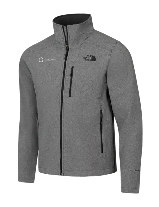 North Face Light Grey Heather Apex Barrier Soft Shell Jacket w/US Anesthesia Partners Logo