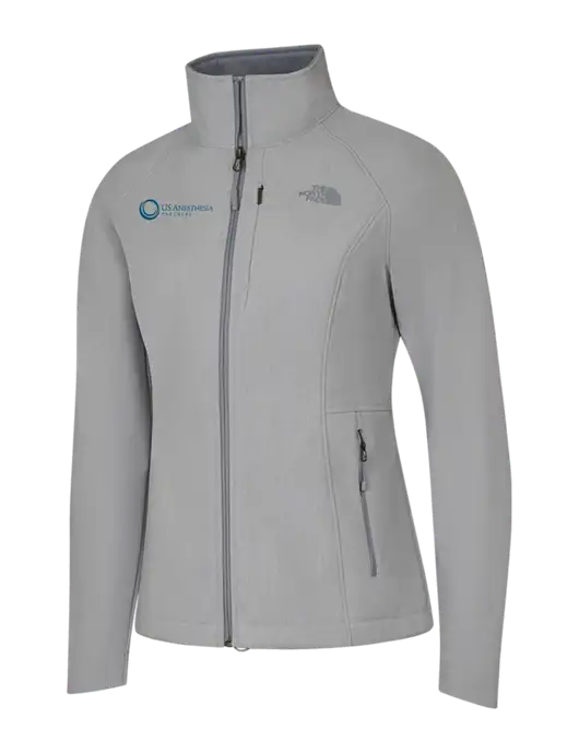 North Face Womens Light Grey Heather Apex Barrier Soft Shell Jacket  w/US Anesthesia Partners Logo