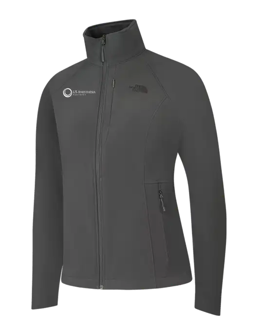 North Face Womens Medium Grey Apex Barrier Soft Shell Jacket  w/US Anesthesia Partners Logo