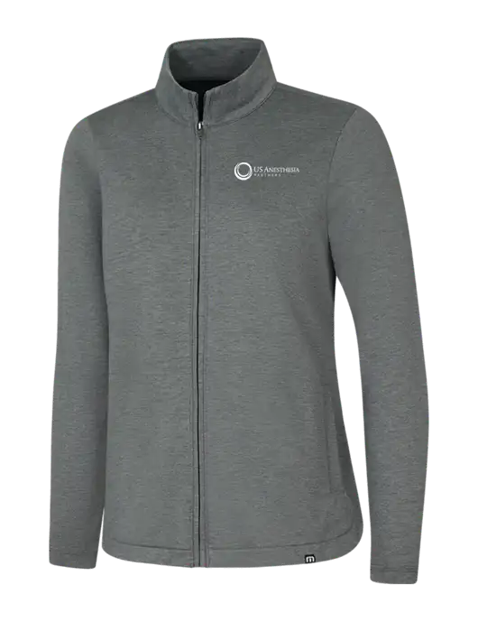 TravisMathew Womens Dark Grey Heather Coveside Full-Zip w/US Anesthesia Partners Logo