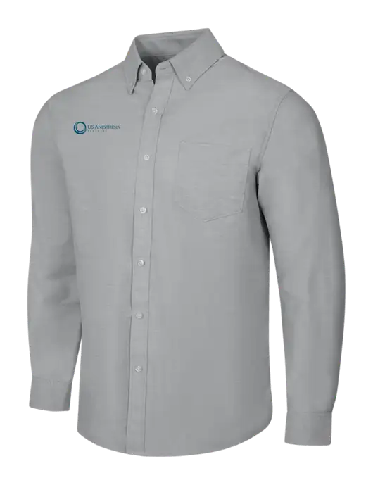 Light Grey SuperPro Oxford Shirt w/US Anesthesia Partners Logo