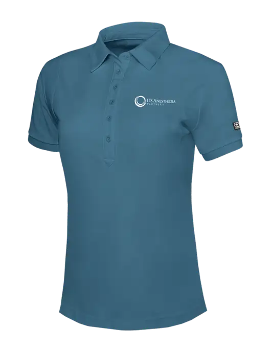 OGIO Womens Light Slate Blue Jewel Polo w/US Anesthesia Partners Logo