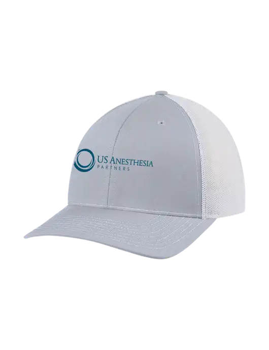Richardson Adjustable Snapback Original 112 Trucker Cap Light Heather Grey w/White Mesh w/US Anesthesia Partners Logo