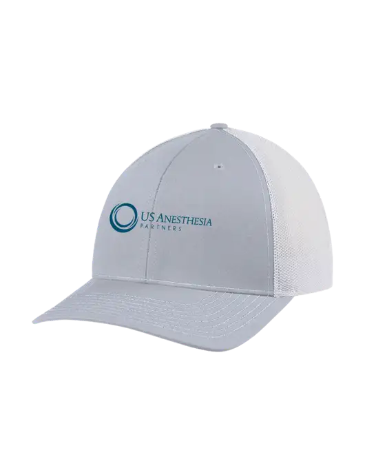 Richardson Adjustable Snapback Original 112 Trucker Cap Light Heather Grey w/White Mesh w/US Anesthesia Partners Logo