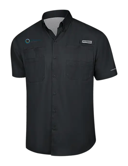 Columbia Black PFG Tamiami II Short Sleeve Shirt w/US Anesthesia Partners Logo