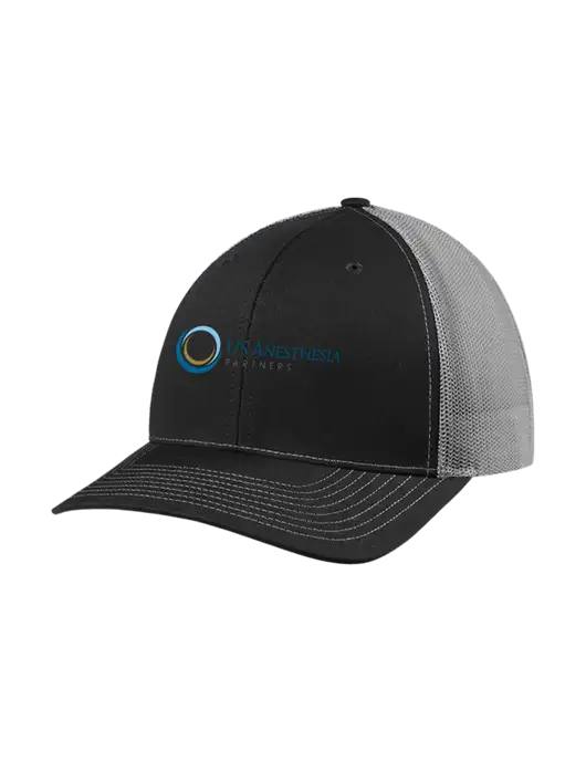 Richardson Adjustable Snapback Original 112 Trucker Cap Black w/Charcoal Mesh w/US Anesthesia Partners Logo
