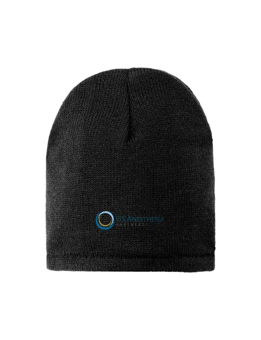 Black Fleece-Lined Beanie Cap w/US Anesthesia Partners Logo