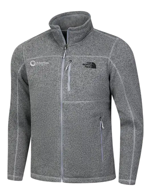 North Face Medium Grey Heather Sweater Fleece Jacket w/US Anesthesia Partners Logo
