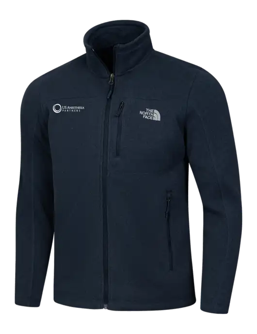 North Face Navy Heather Sweater Fleece Jacket w/US Anesthesia Partners Logo