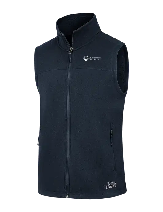 North Face Navy Heather Sweater Fleece Vest w/US Anesthesia Partners Logo