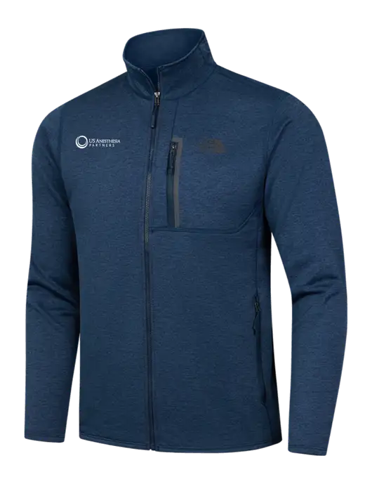 North Face Navy Heather Skyline Full-Zip Fleece Jacket w/US Anesthesia Partners Logo