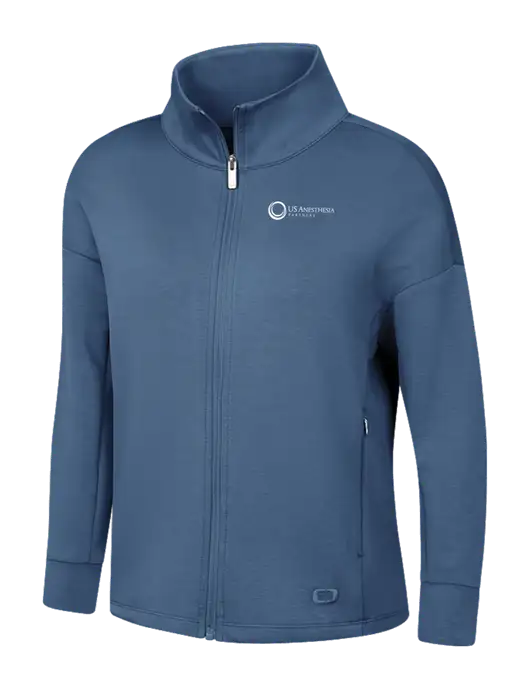 OGIO Womens Light Slate Blue Transcend Full-Zip w/US Anesthesia Partners Logo