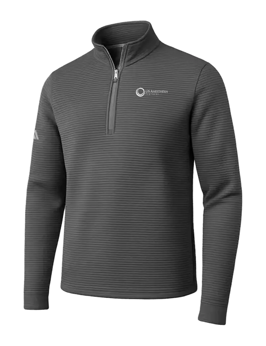 Adidas Medium Grey Spacer Quarter-Zip Pullover w/US Anesthesia Partners Logo