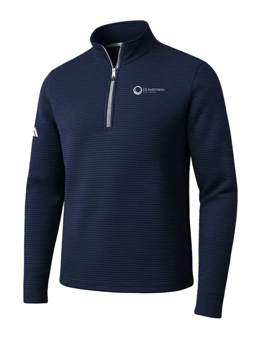 Adidas Navy Spacer Quarter-Zip Pullover w/US Anesthesia Partners Logo