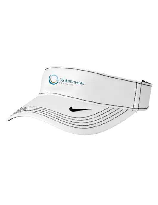 Nike White Dri-FIT Ace Visor w/US Anesthesia Partners Logo