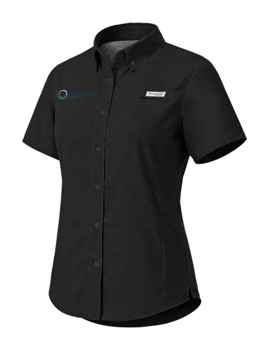 Columbia Black Womens PFG Tamiami II Short Sleeve Shirt w/US Anesthesia Partners Logo
