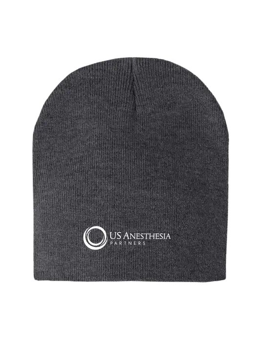 Charcoal Heather Element Knit Beanie w/US Anesthesia Partners Logo
