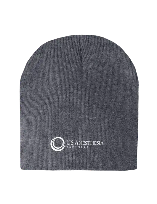 Dark Grey Heather Element Knit Beanie w/US Anesthesia Partners Logo