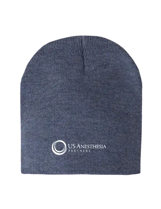 Navy Heather Element Knit Beanie w/US Anesthesia Partners Logo