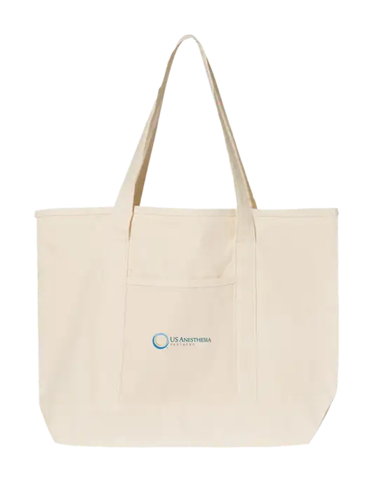Natural Large Canvas Deluxe Tote w/US Anesthesia Partners Logo