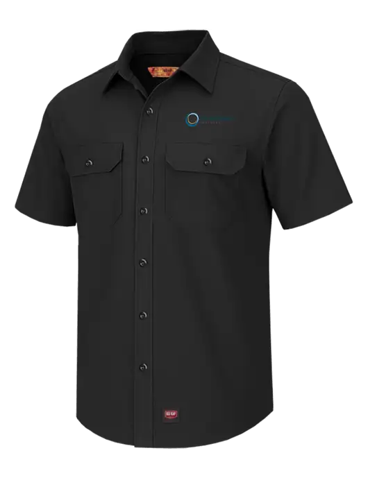 Red Kap Black Short Sleeve Solid Ripstop Shirt w/US Anesthesia Partners Logo