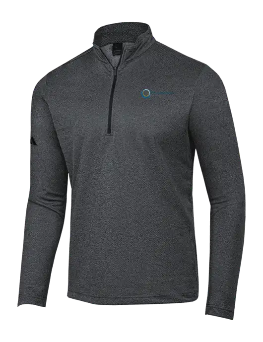 Adidas Black Melange Space Dyed Quarter-Zip Pullover w/US Anesthesia Partners Logo