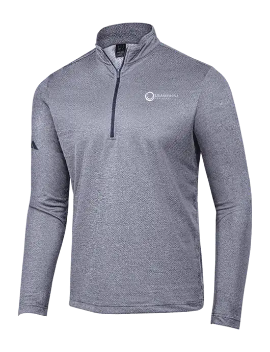Adidas Navy Melange Space Dyed Quarter-Zip Pullover w/US Anesthesia Partners Logo