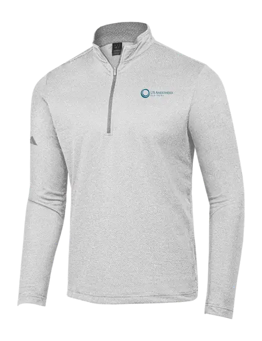 Adidas Light Grey Heather Space Dyed Quarter-Zip Pullover w/US Anesthesia Partners Logo