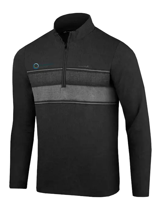 TravisMathew Black Balboa Chest Stripe Quarter Zip w/US Anesthesia Partners Logo