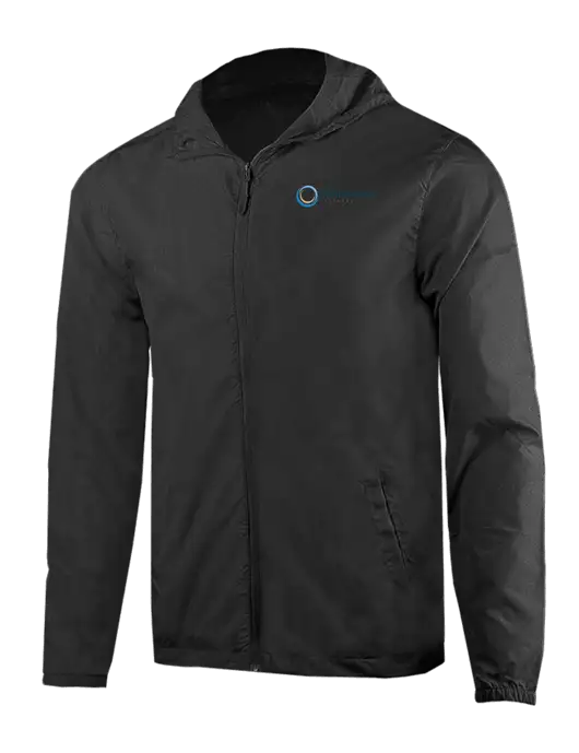 Rainy Day Ultra Lightweight Black Windbreaker Full-Zip Jacket w/US Anesthesia Partners Logo