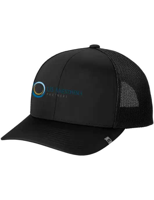 TravisMathew Black Cruz Trucker Cap w/US Anesthesia Partners Logo