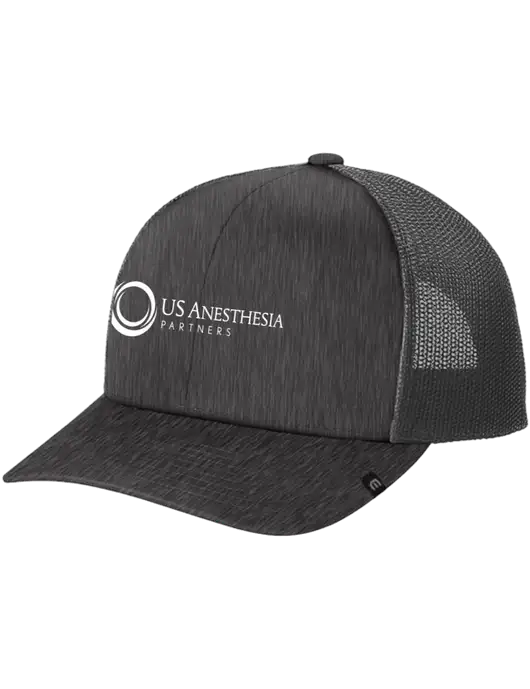 TravisMathew Very Dark Grey Heather Cruz Trucker Cap w/US Anesthesia Partners Logo