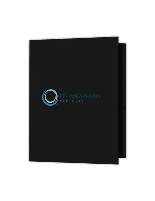 Black Presentation Folder with Dual Pockets w/US Anesthesia Partners Logo