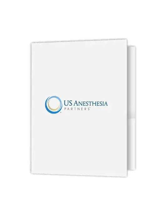 White Presentation Folder with Dual Pockets w/US Anesthesia Partners Logo
