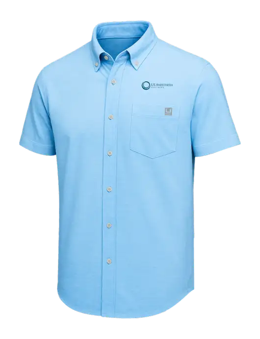 HUK Light Blue Kona Solid Shirt w/US Anesthesia Partners Logo