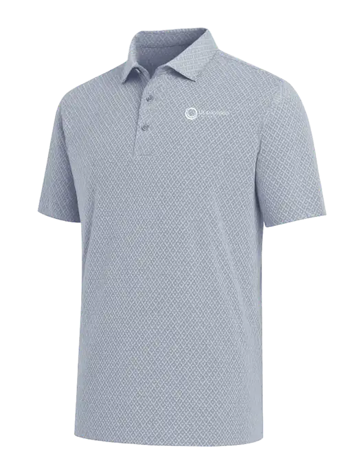Callaway All-Over Stitched Medium Grey Chev Polo  w/US Anesthesia Partners Logo
